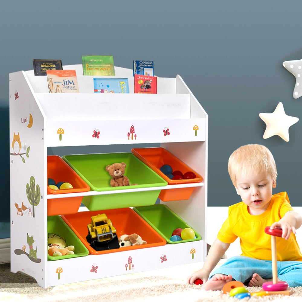 Levede Kids Toy Box Organiser Bookshelf 6 Bins Display Shelf Storage Rack Drawer Furniture Fast shipping On sale