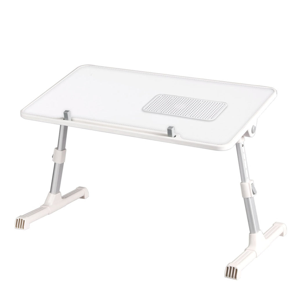 Levede Laptop Desk Computer Stand Table Foldable Tray Fan Adjustable Sofa White Office Fast shipping On sale