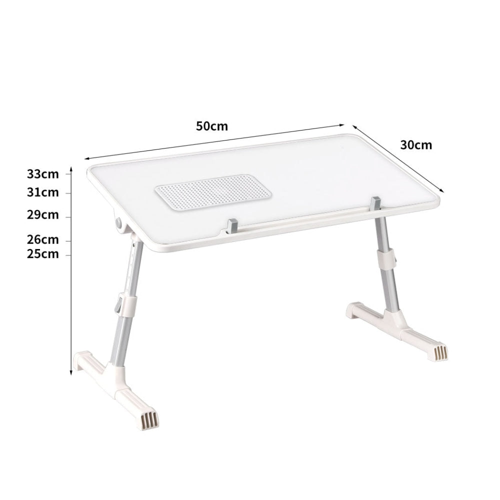 Levede Laptop Desk Computer Stand Table Foldable Tray Fan Adjustable Sofa White Office Fast shipping On sale