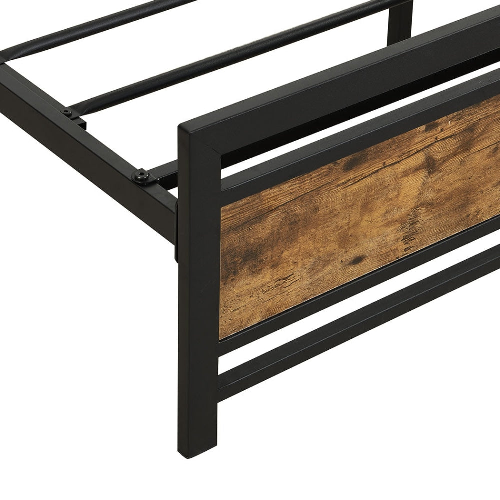 Levede Metal Bed Frame Double Size Mattress Base Platform Wooden Headboard Black Fast shipping On sale