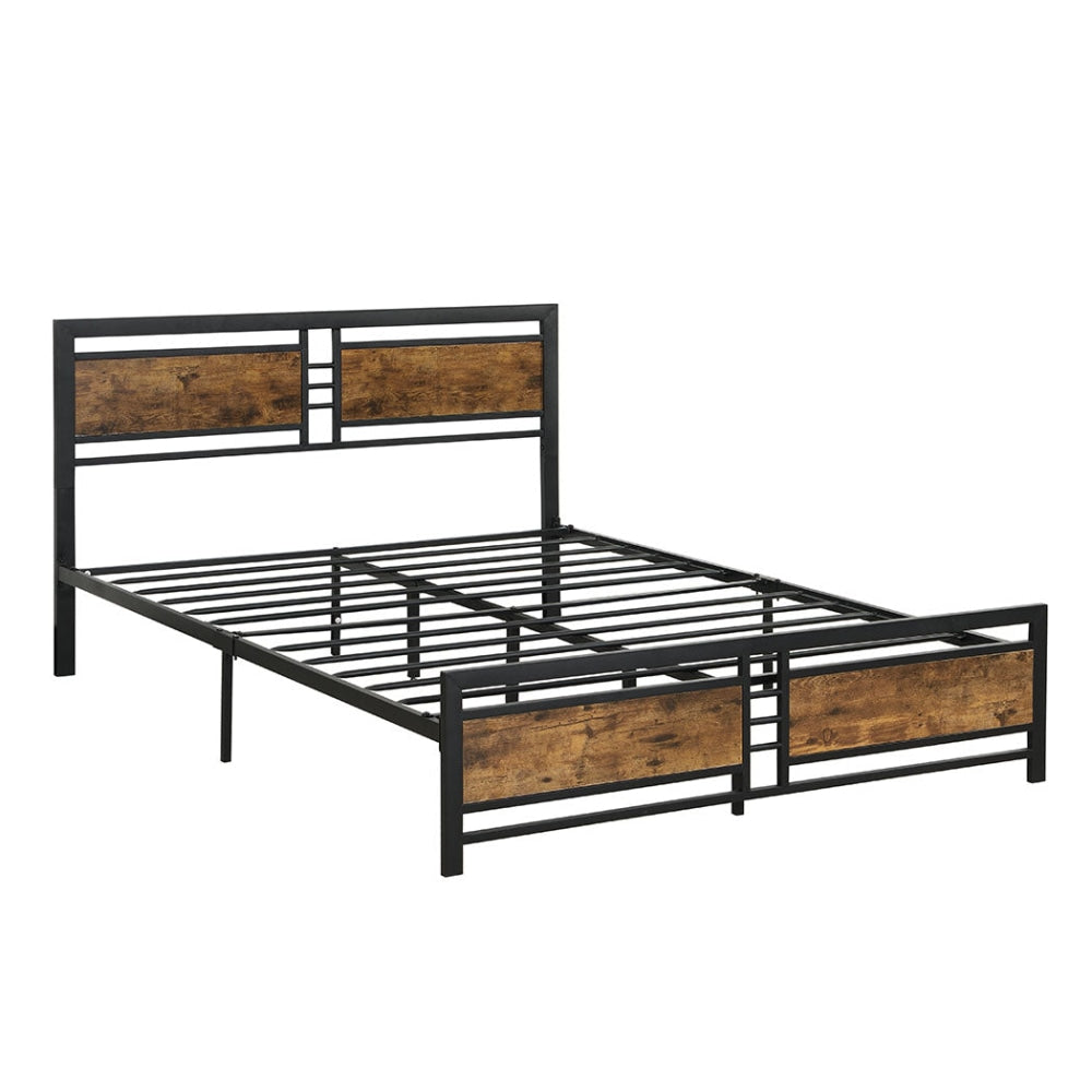 Levede Metal Bed Frame Double Size Mattress Base Platform Wooden Headboard Black Fast shipping On sale