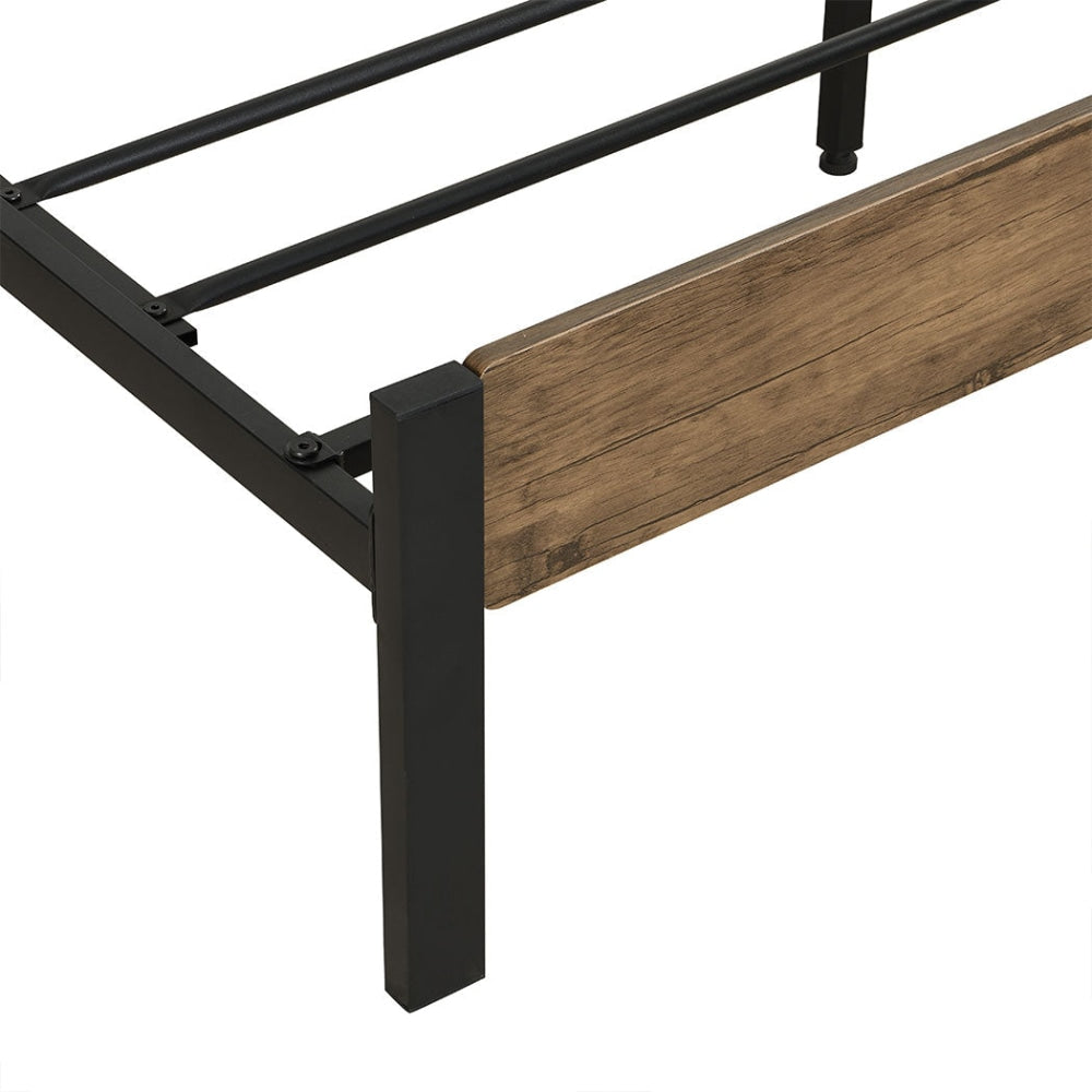 Levede Metal Bed Frame King Size Mattress Base Platform Wooden Headboard Brown Fast shipping On sale