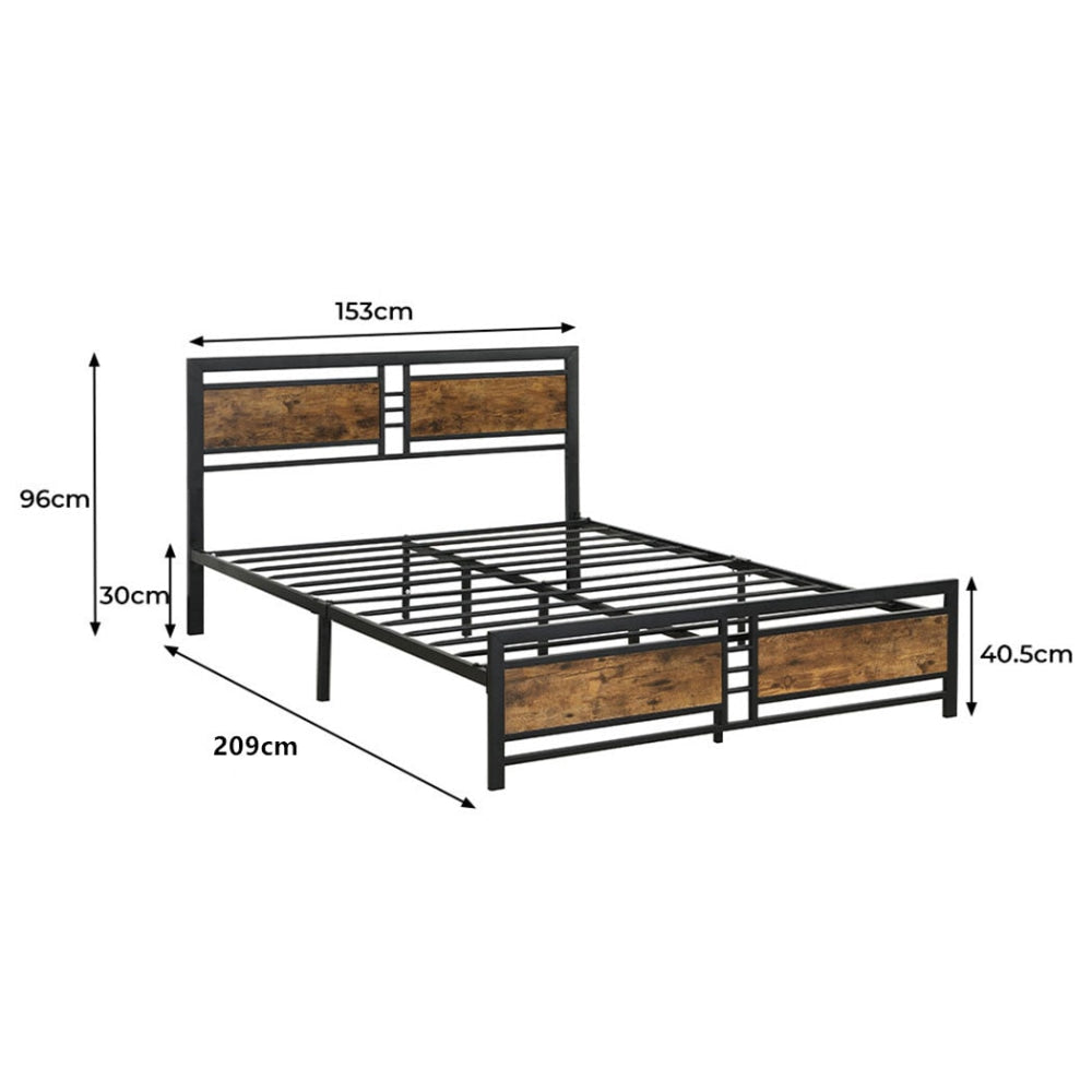 Levede Metal Bed Frame Queen Size Mattress Base Platform Wooden Headboard Black Fast shipping On sale