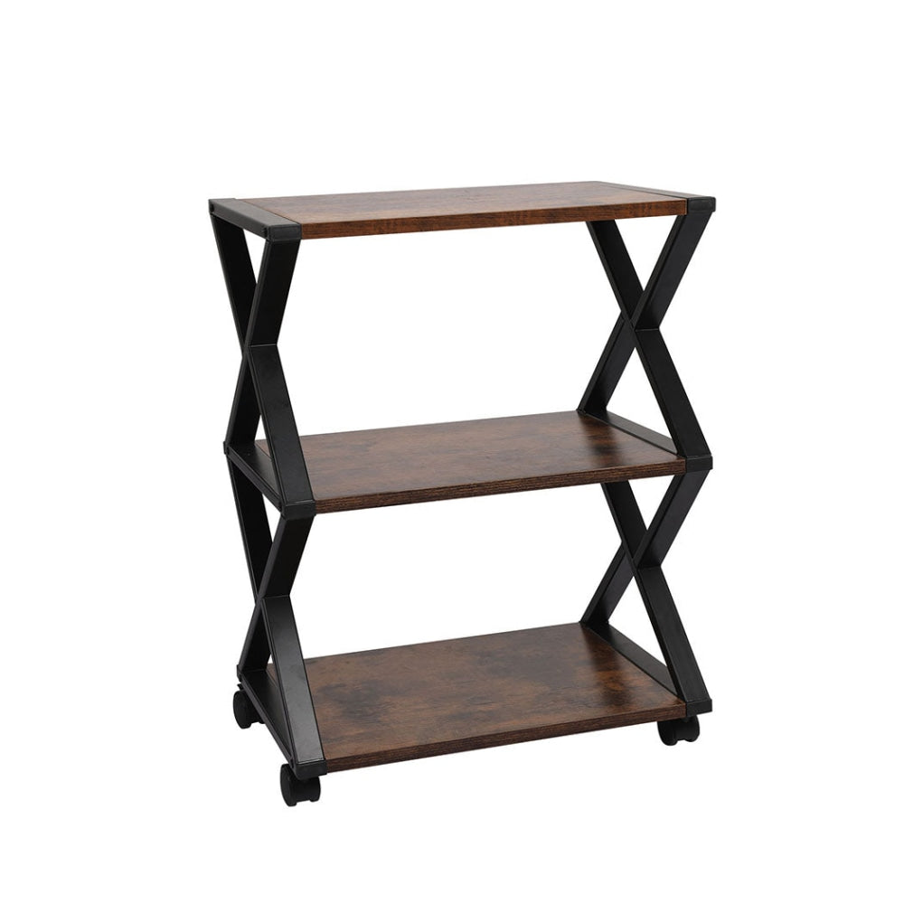 Levede Mobile Printer Stand 3 Tiers Wooden Metal Desk Organizer Storage Shelf Office Fast shipping On sale