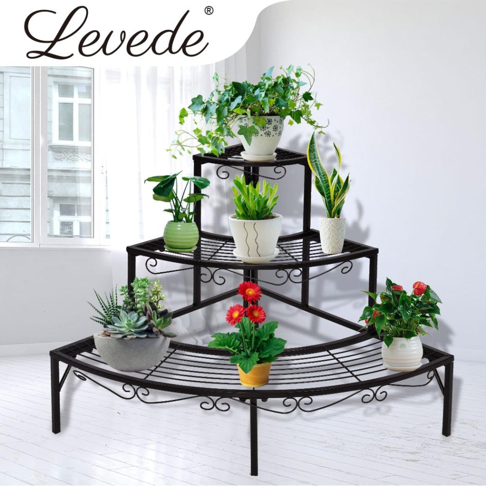 Levede Outdoor Indoor Pot Plant Stand Garden Metal 3 Tier Planter Corner Shelf Decor Fast shipping On sale
