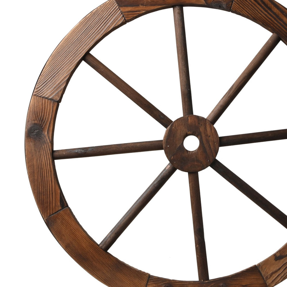 Levede Outdoor Ornaments Large Wooden Wagon Wheel Rustic Garden Decor Indoor Furniture Fast shipping On sale