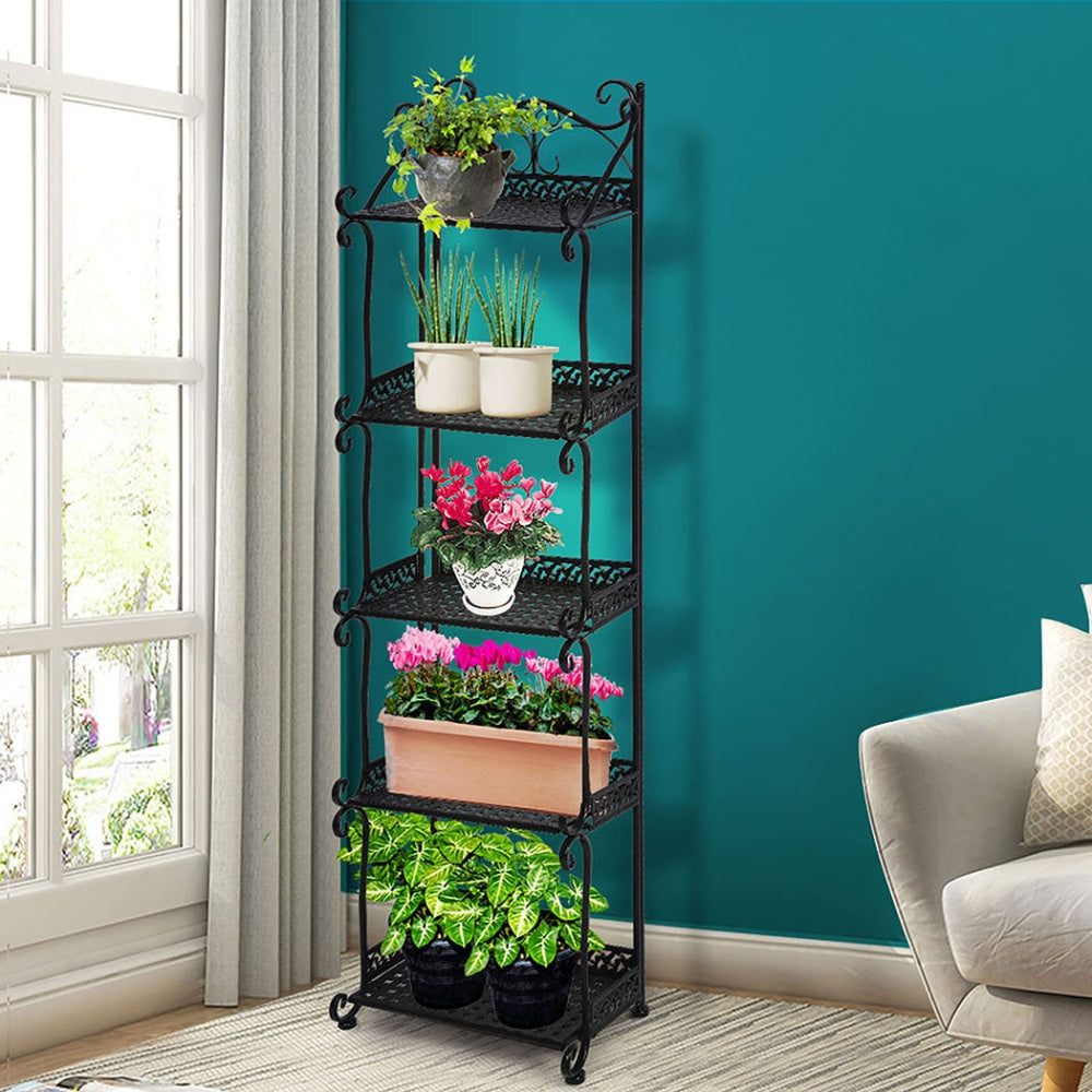Levede Plant Stand 5 Tiers Outdoor Indoor Metal Flower Pots Rack Garden Shelf Decor Fast shipping On sale