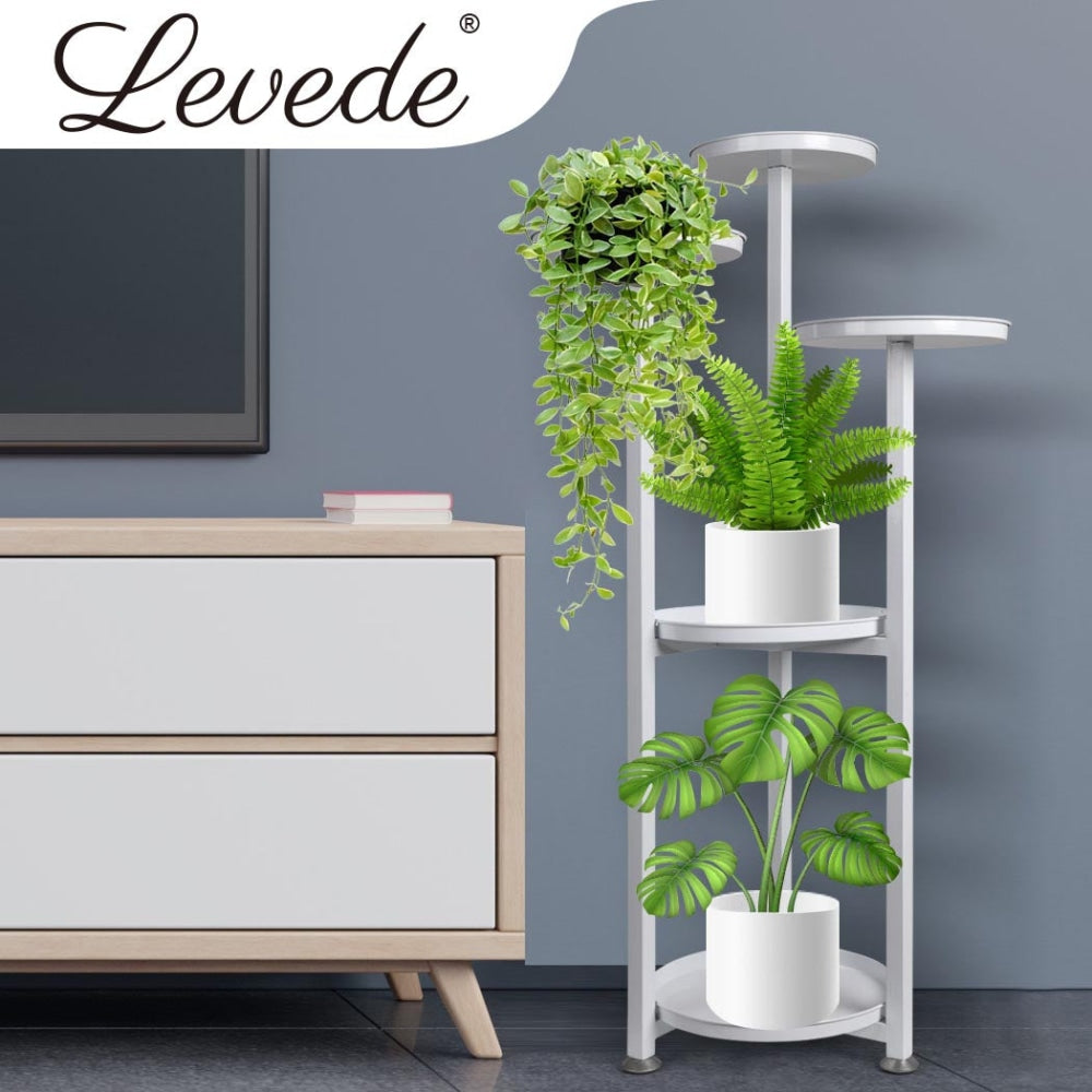 Levede Plant Stand Outdoor Indoor Flower Pots Rack Garden Shelf White 100CM Decor Fast shipping On sale