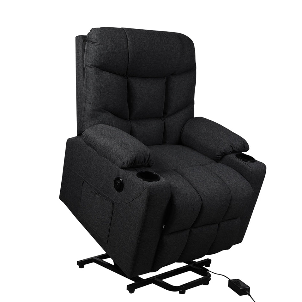 Levede Recliner Chair Electric Lift Armchair Lounge Fabric Sofa USB Charge Fast shipping On sale