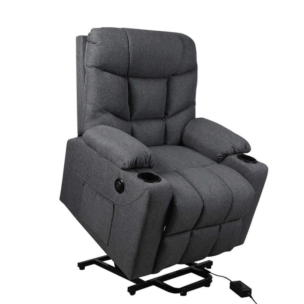 Levede Recliner Chair Electric Lift Chairs Armchair Lounge Fabric Sofa USB Charge Fast shipping On sale