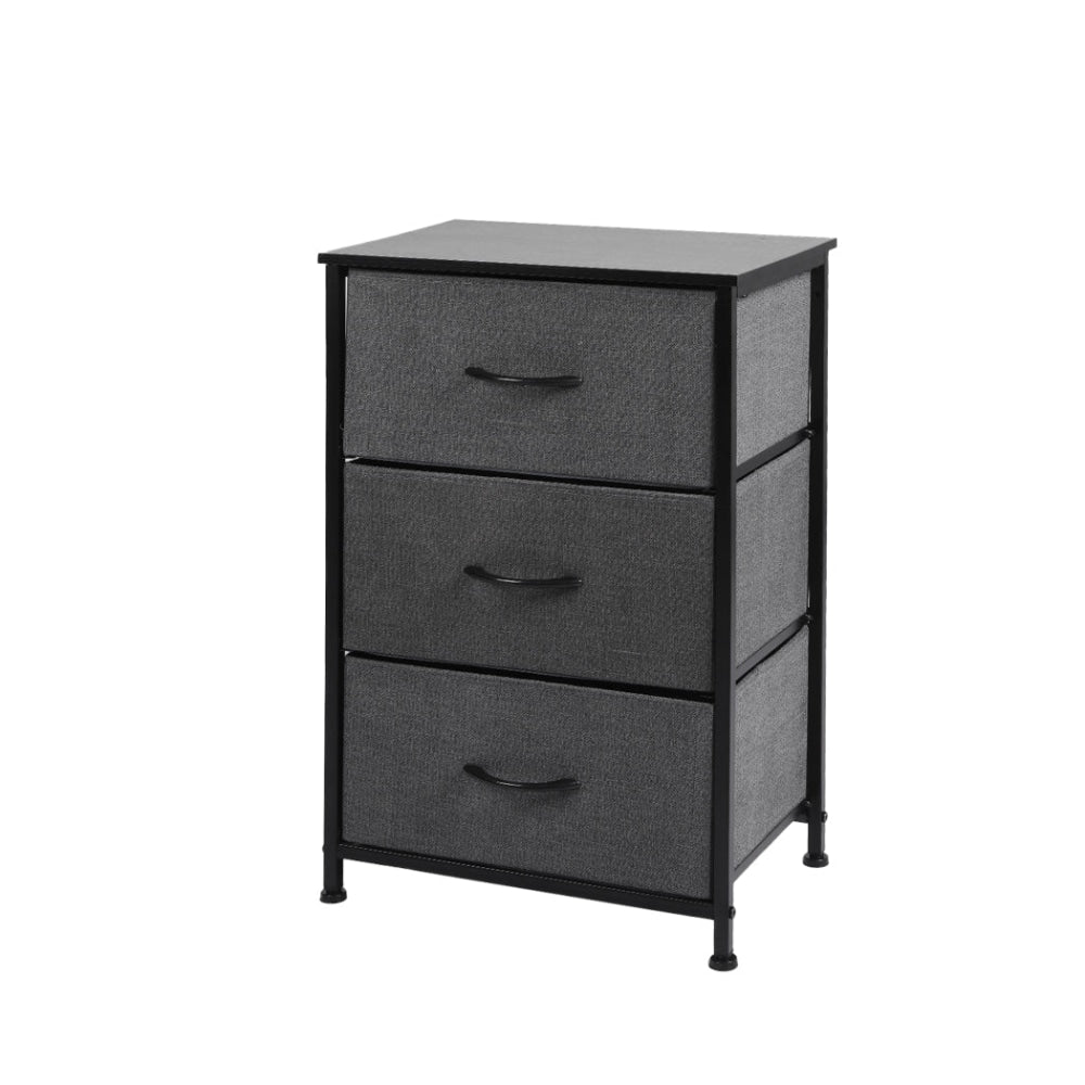 Levede Storage Cabinet Tower Chest of Drawers Dresser Tallboy 3 Drawer Dark Grey Of Fast shipping On sale