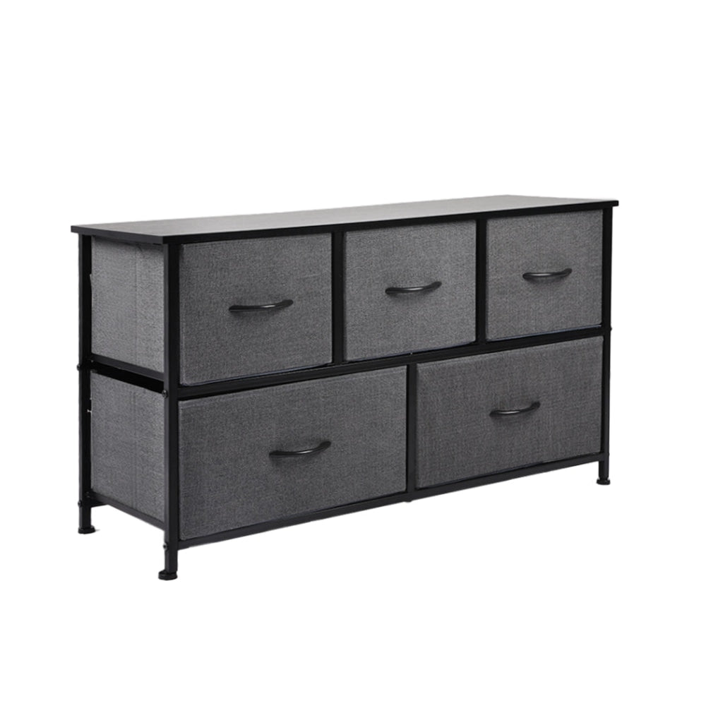 Levede Storage Cabinet Tower Chest of Drawers Dresser Tallboy 5 Drawer Dark Grey Of Fast shipping On sale