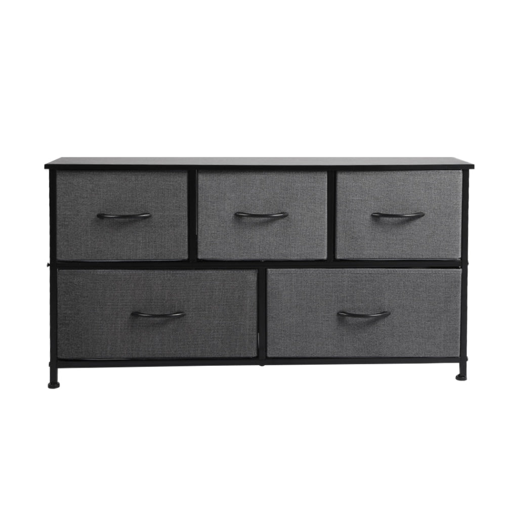 Levede Storage Cabinet Tower Chest of Drawers Dresser Tallboy 5 Drawer Dark Grey Of Fast shipping On sale