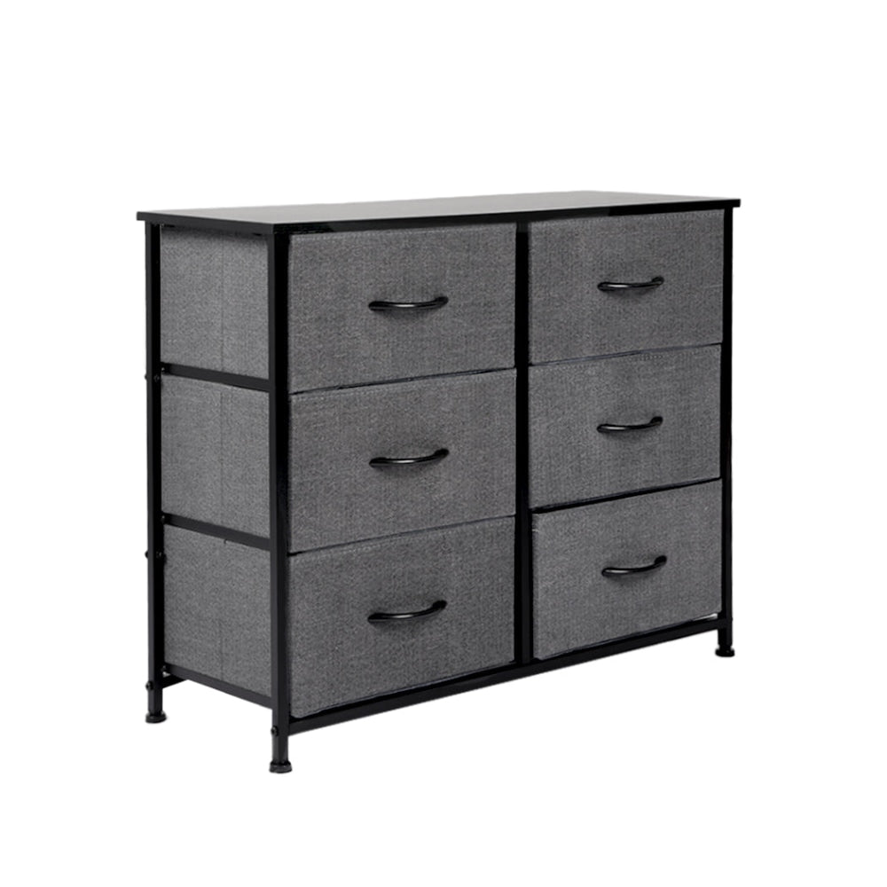 Levede Storage Cabinet Tower Chest of Drawers Dresser Tallboy 6 Drawer Dark Grey Of Fast shipping On sale