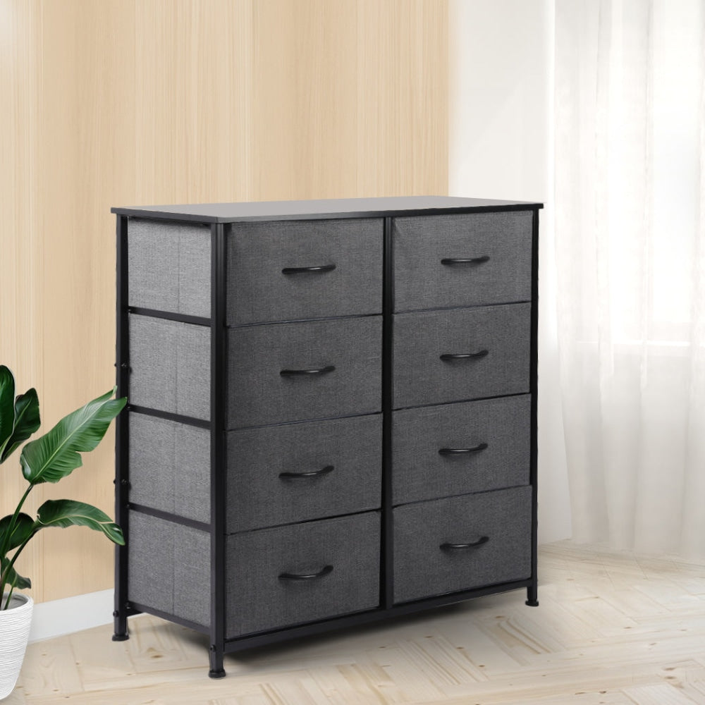 Levede Storage Cabinet Tower Chest of Drawers Dresser Tallboy 8 Drawer Dark Grey Of Fast shipping On sale
