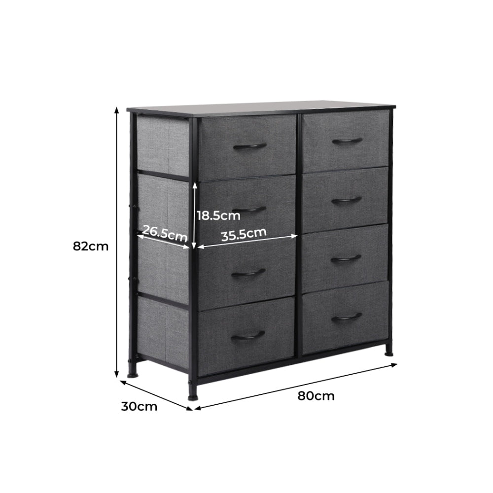 Levede Storage Cabinet Tower Chest of Drawers Dresser Tallboy 8 Drawer Dark Grey Of Fast shipping On sale