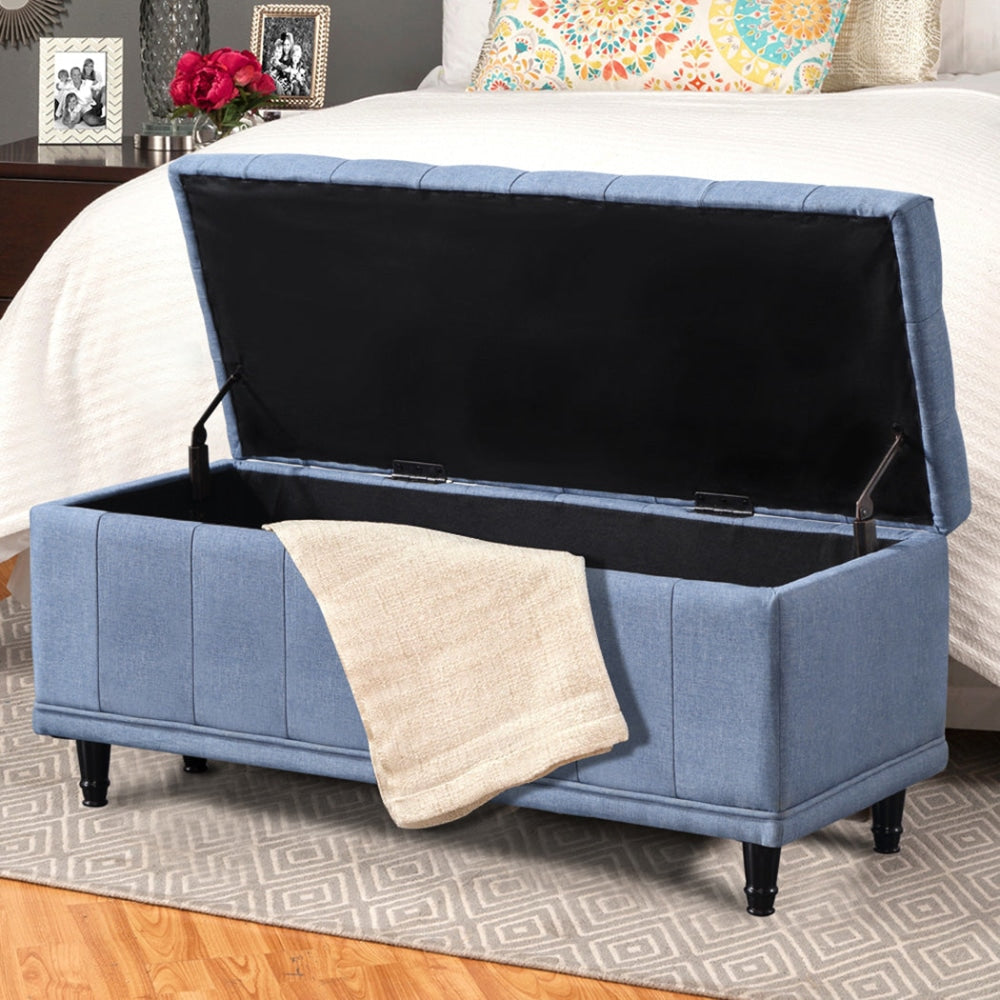 Levede Storage Ottoman Blanket Box Fabric Rest Chest Toy Foot Stool Bed Bench Fast shipping On sale