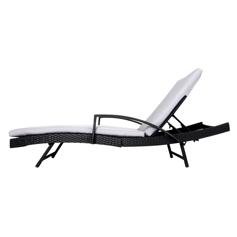 Levede Sun Lounger Wicker Lounge Outdoor Furniture Garden Patio Bed Cushion Pool Fast shipping On sale