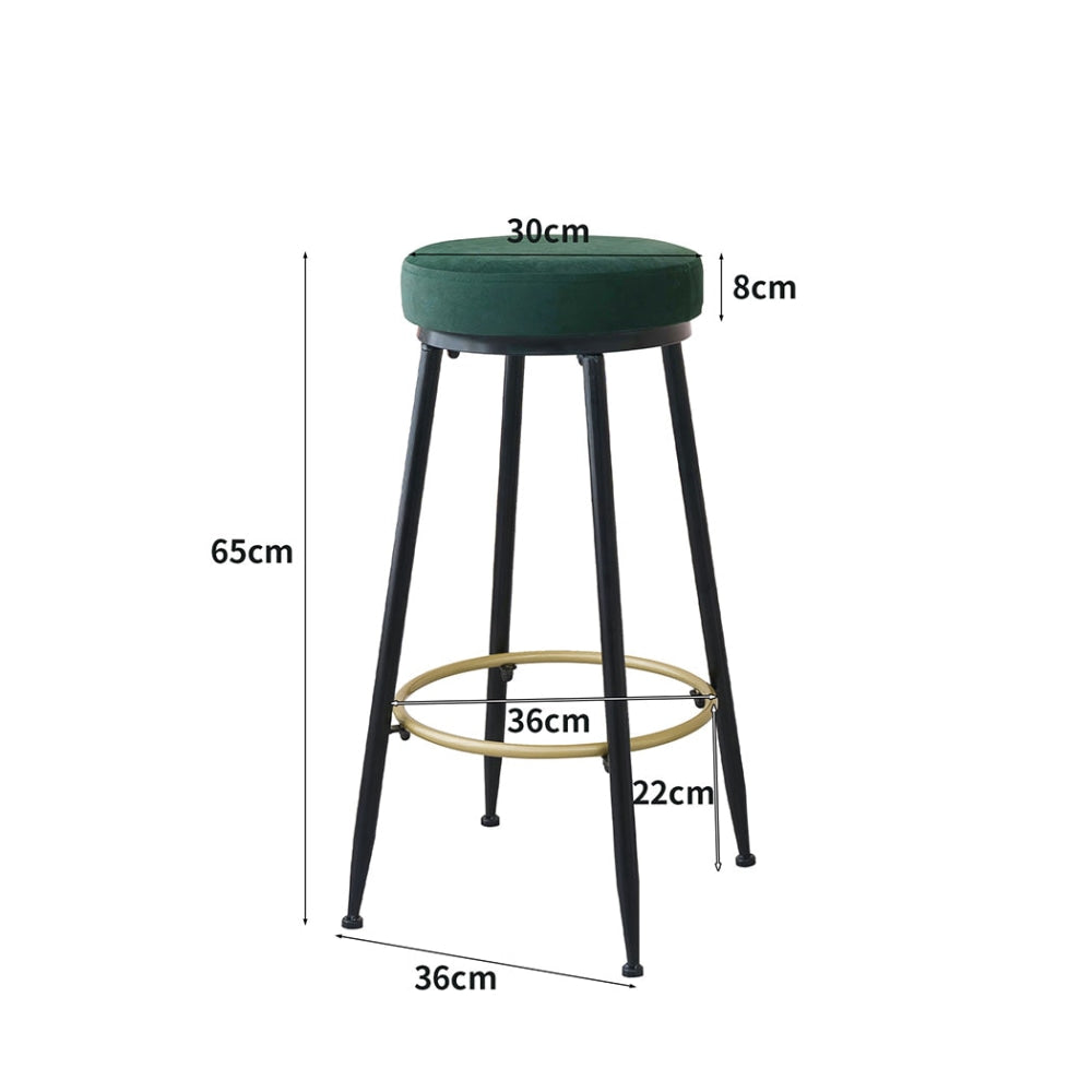 Levede Upholstered Bar Stools Backless Velvet Kitchen Counter Chairs x2 Stool Fast shipping On sale