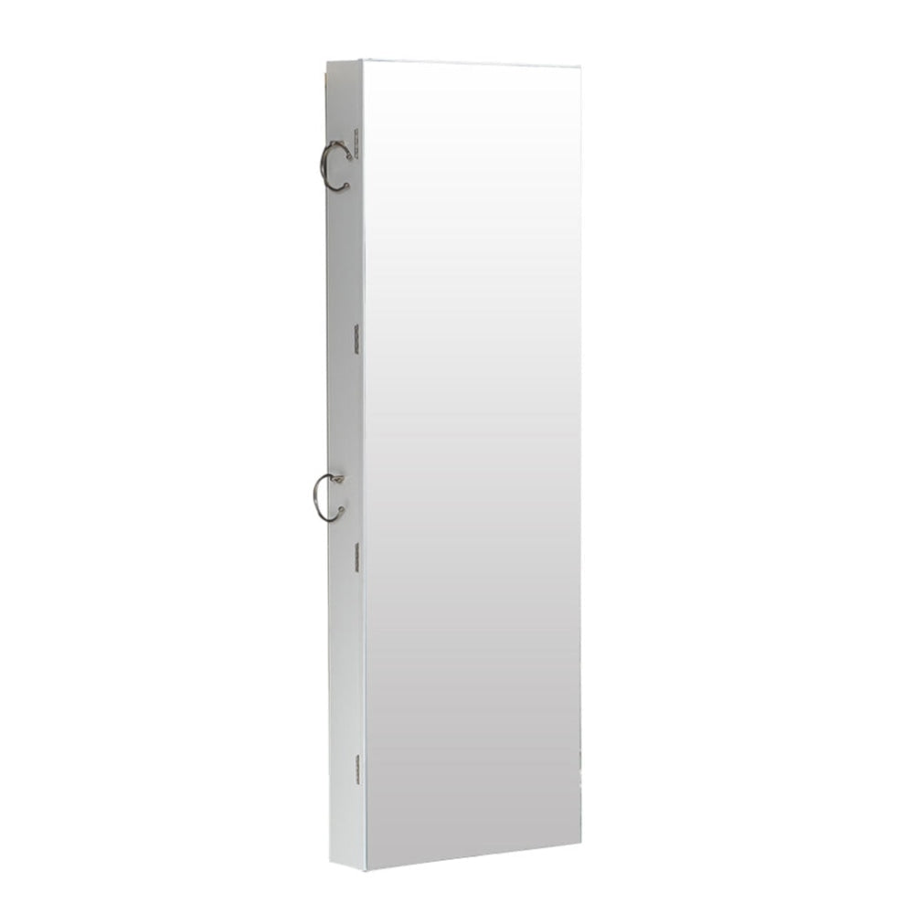 Levede Wall Mounted or Hang Over Mirror Jewellery Cabinet with LED Light White Fast shipping On sale