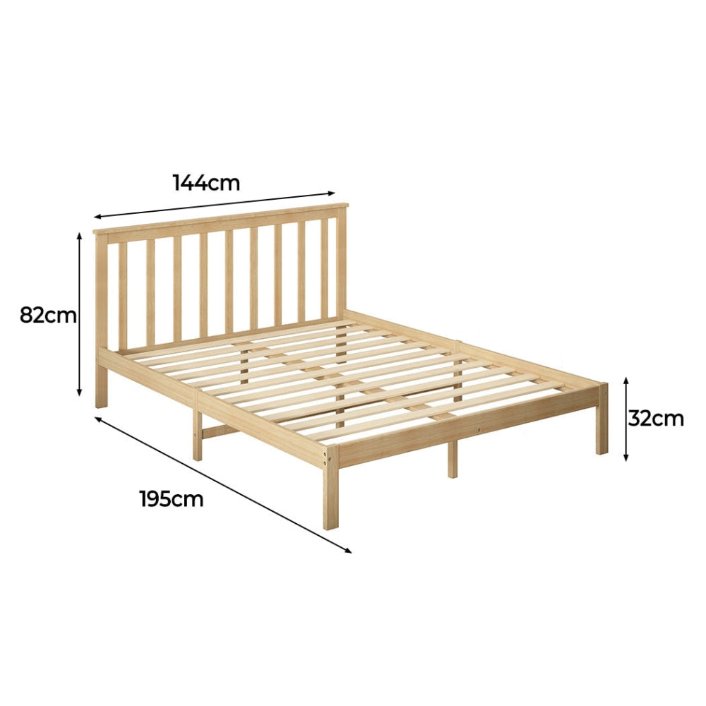 Levede Wooden Bed Frame Double Full Size Mattress Base Timber Natural Fast shipping On sale