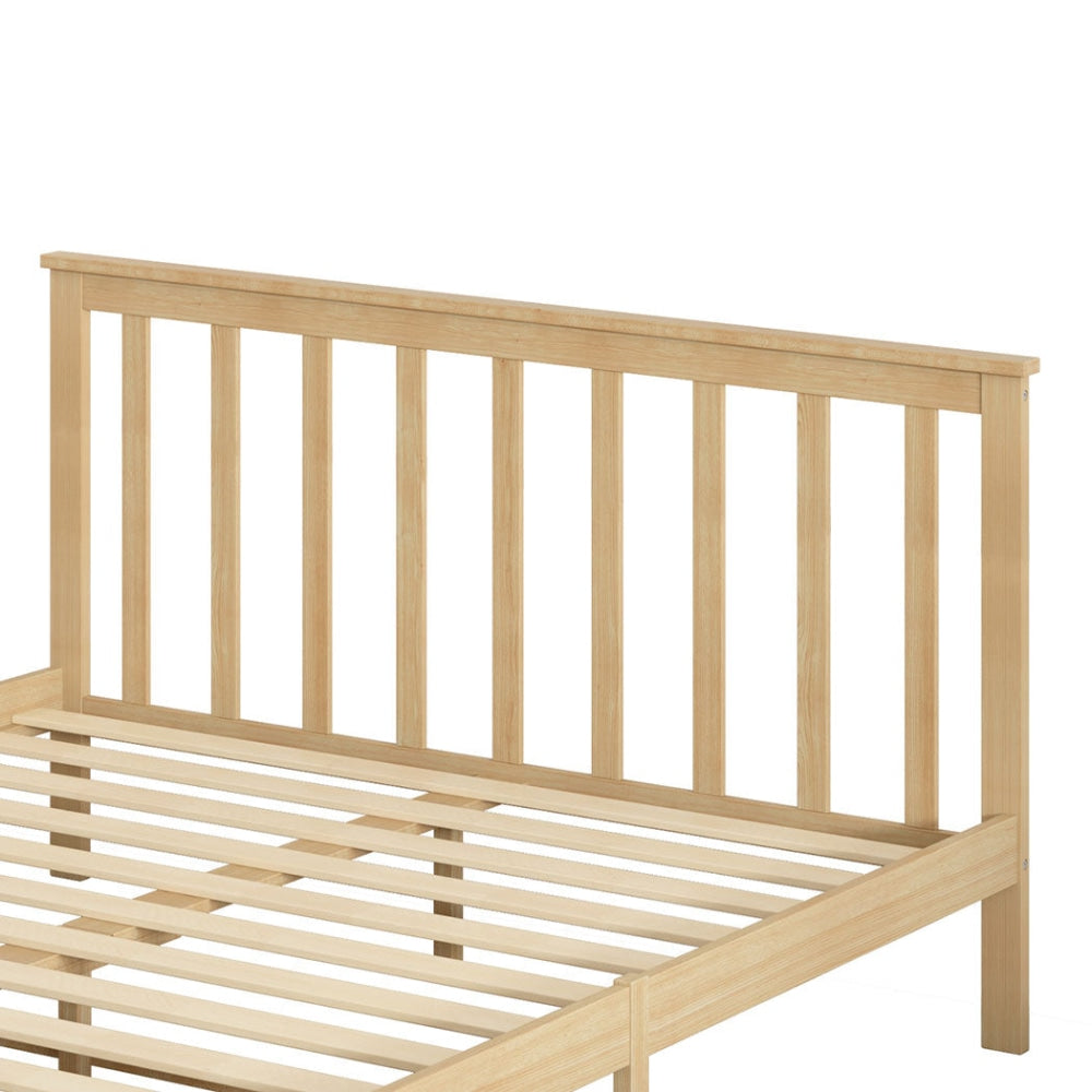 Levede Wooden Bed Frame Double Full Size Mattress Base Timber Natural Fast shipping On sale