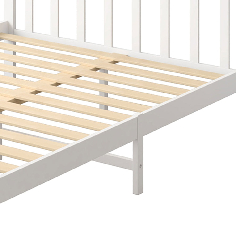Levede Wooden Bed Frame Double Full Size Mattress Base Timber White Fast shipping On sale