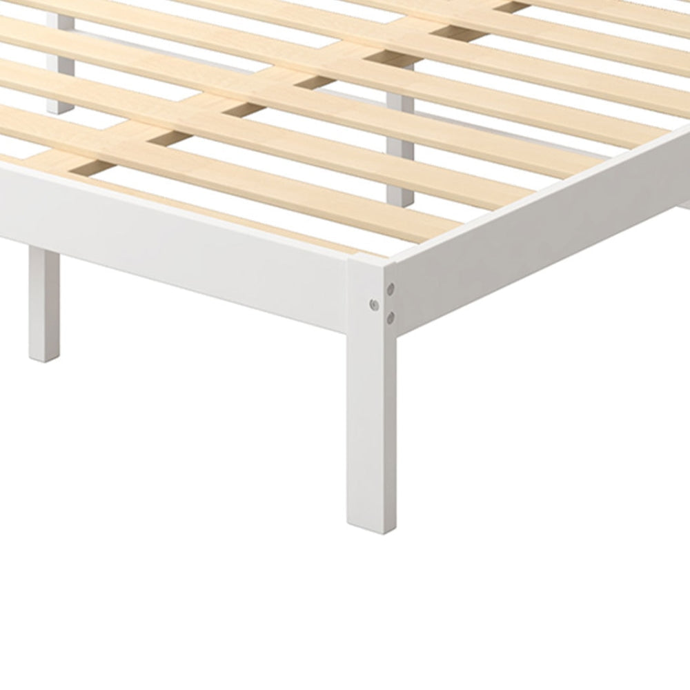 Levede Wooden Bed Frame Double Full Size Mattress Base Timber White Fast shipping On sale