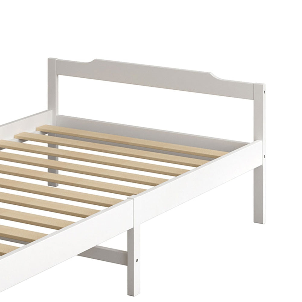 Levede Wooden Bed Frame King Single Mattress Base Solid Timber Pine Wood White Fast shipping On sale