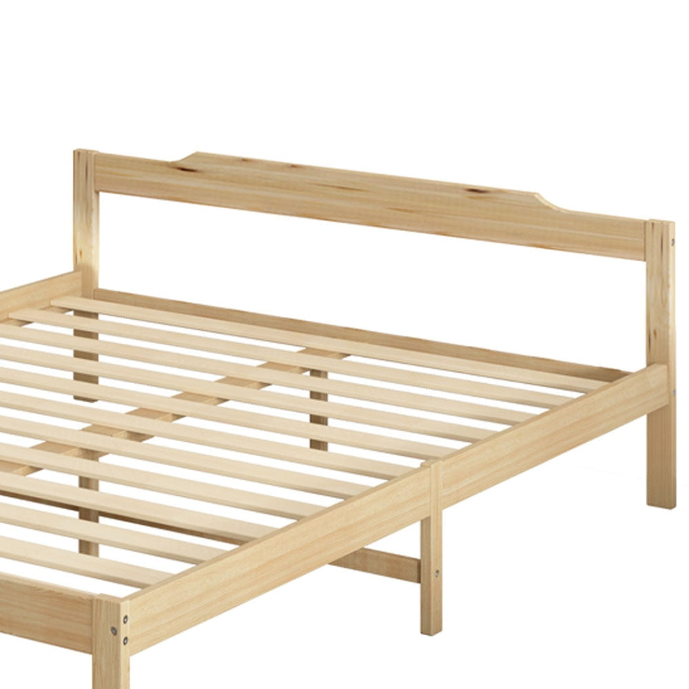 Levede Wooden Bed Frame Queen Size Mattress Base Solid Timber Pine Wood Natural Fast shipping On sale