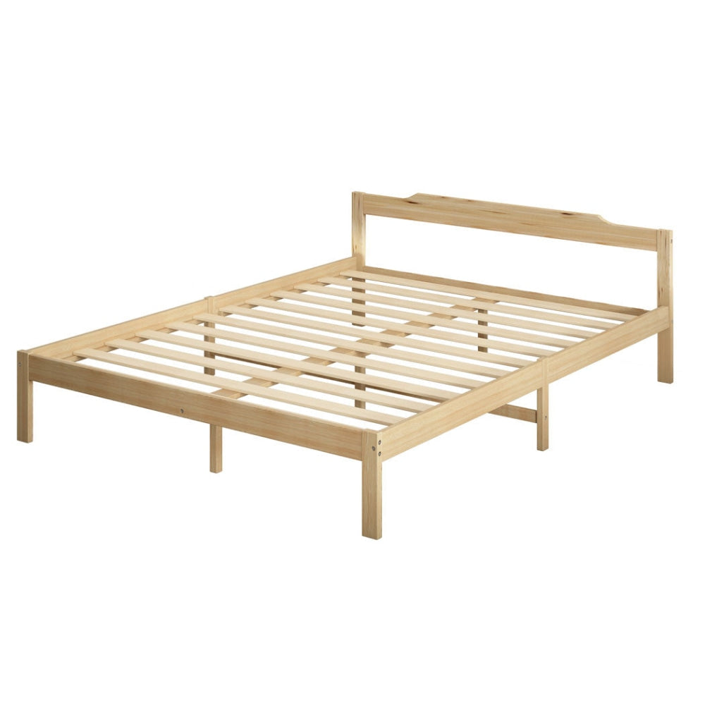 Levede Wooden Bed Frame Queen Size Mattress Base Solid Timber Pine Wood Natural Fast shipping On sale