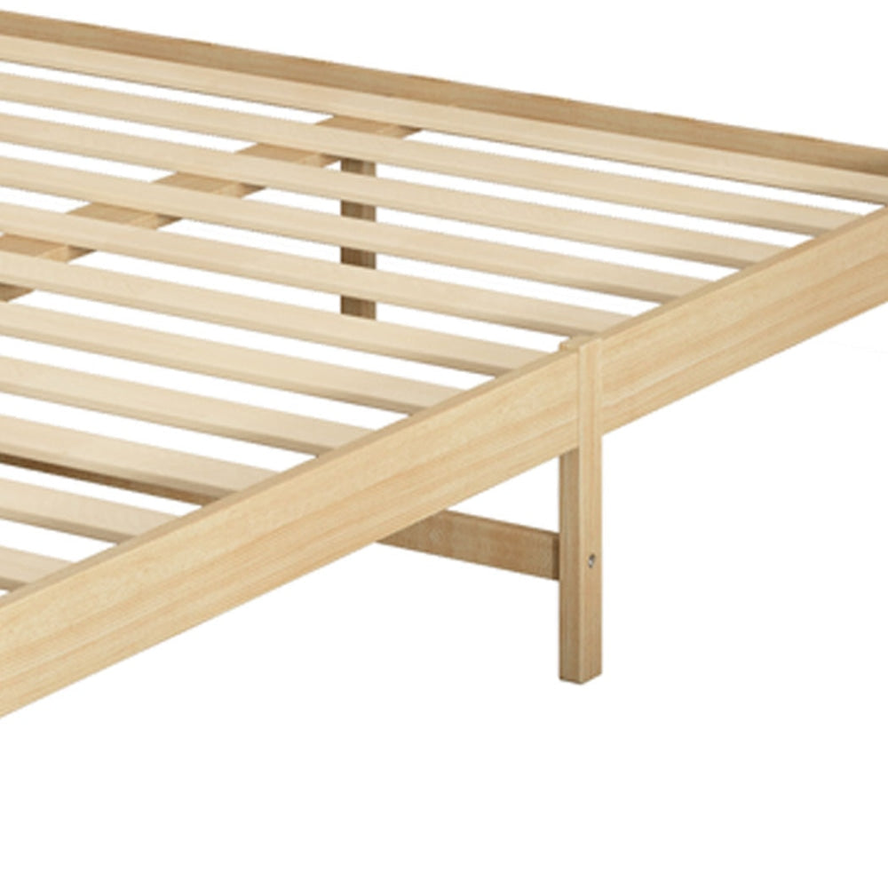 Levede Wooden Bed Frame Queen Size Mattress Base Solid Timber Pine Wood Natural Fast shipping On sale