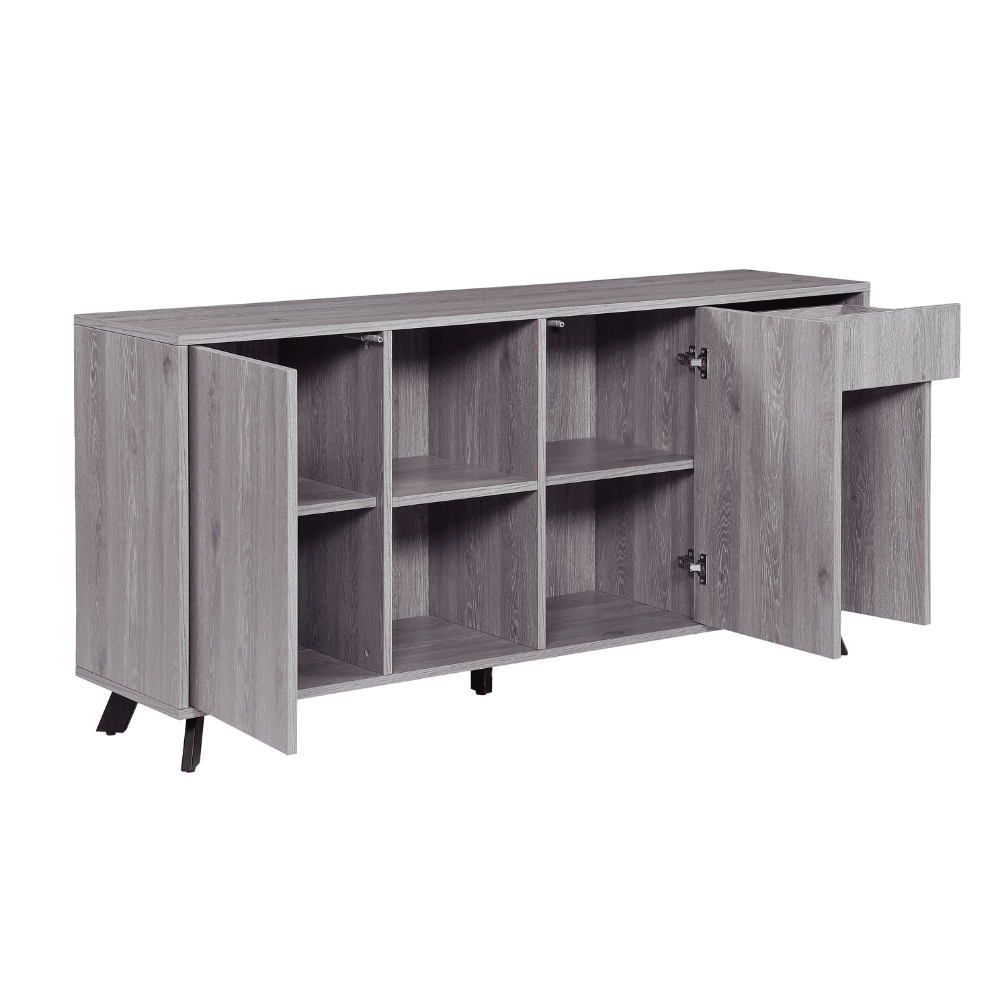 Lexy Wooden Buffet Unit Sideboard Storage Cabinet 180cm - Grey Oak & Fast shipping On sale