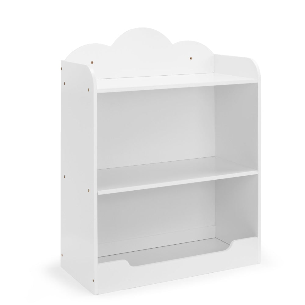 Liam Kids Furniture 2-Tier Shelf Bookcase Cloud Design Display Cabinet - White Fast shipping On sale