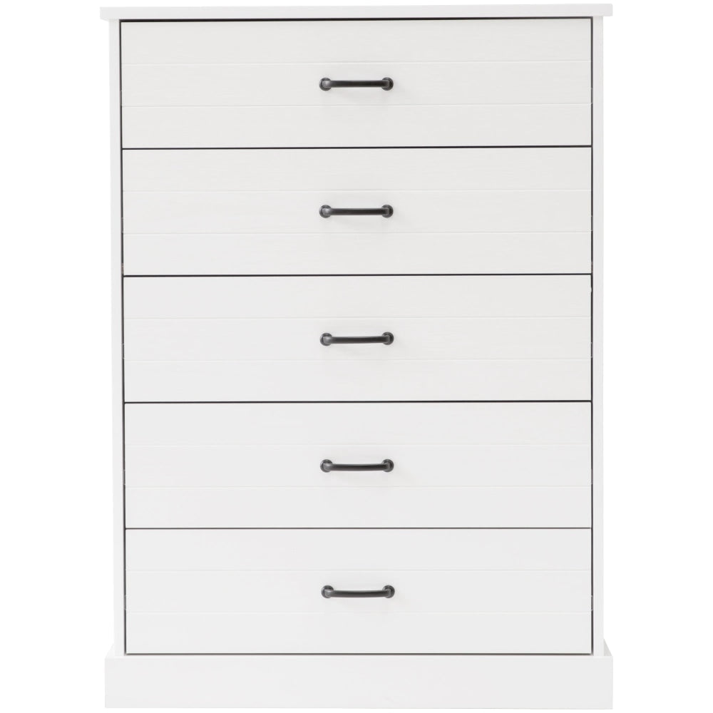 Liberty Modern Wooden Chest Of 5-Drawers Tallboy Storage Cabinet - White Drawers Fast shipping On sale