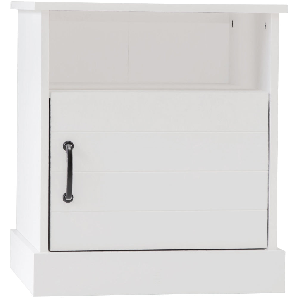 Liberty Modern Wooden Nightstand Side Bedside Table Open Shelf W/ 1-Door - White Fast shipping On sale