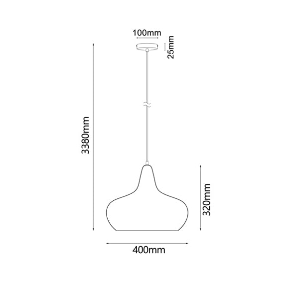 LIGNA Pendant Lamp Light Interior ES Black Walnut Wine Glass OD400mm Fast shipping On sale