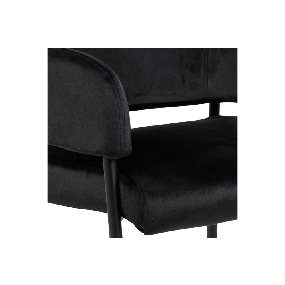 Lina Fabric Velvet Accent Relaxing Lounge Chair Armchair - Black Fast shipping On sale