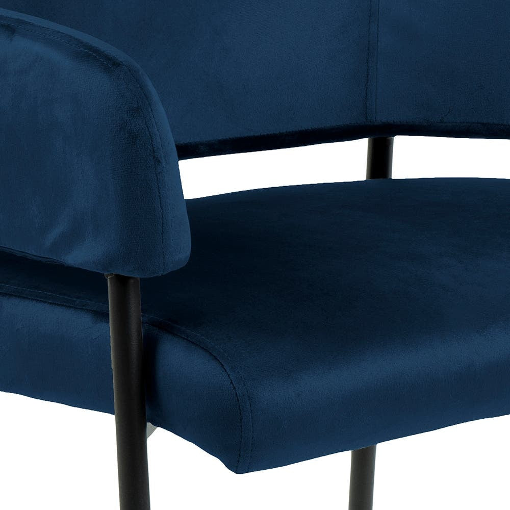 Lina Fabric Velvet Accent Relaxing Lounge Chair Armchair - Dark Blue Fast shipping On sale