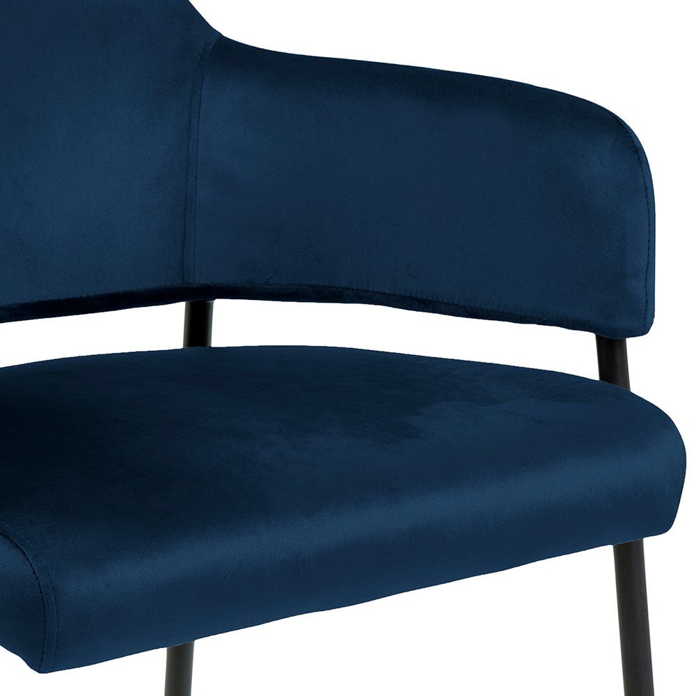 Lina Fabric Velvet Accent Relaxing Lounge Chair Armchair - Dark Blue Fast shipping On sale