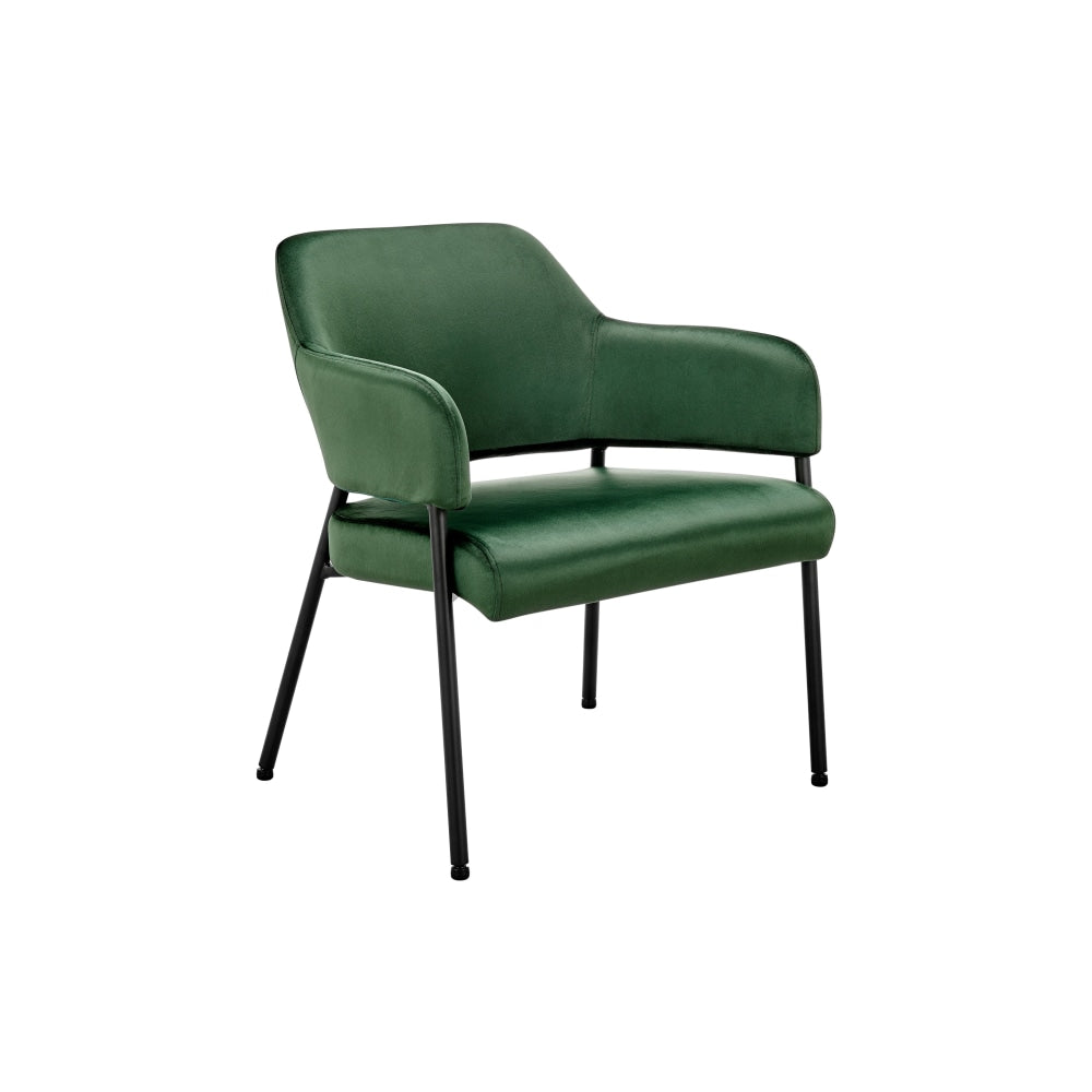 Lina Fabric Velvet Accent Relaxing Lounge Chair Armchair - Dark Green Fast shipping On sale