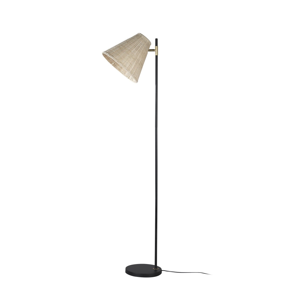 Lisa Classic Woven Rattan Shade Floor Lamp Light Black Natural Fast shipping On sale