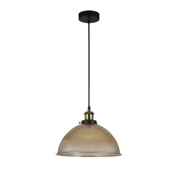 Livia Hanging Pendant Lamp Glass Shade - Black / Amber Fast shipping On sale