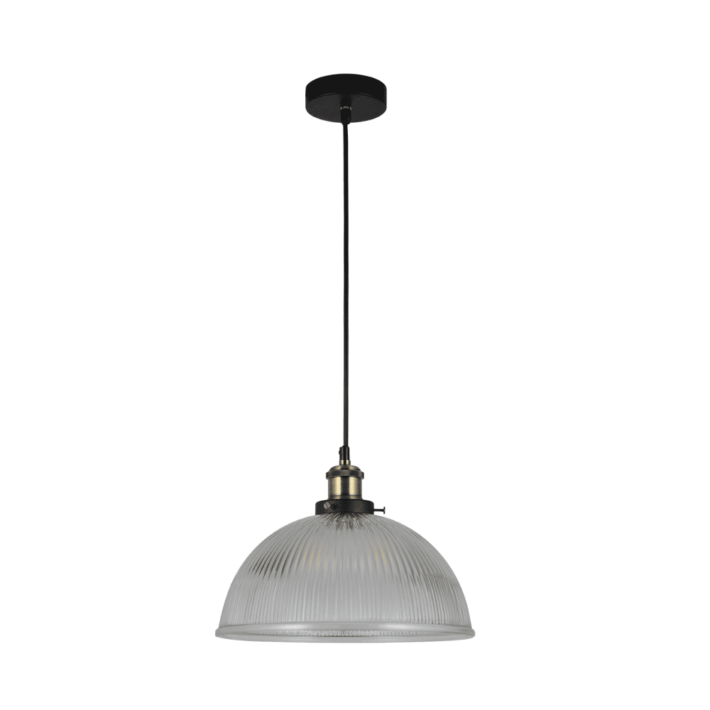 Livia Hanging Pendant Lamp Glass Shade - Black / Clear Fast shipping On sale