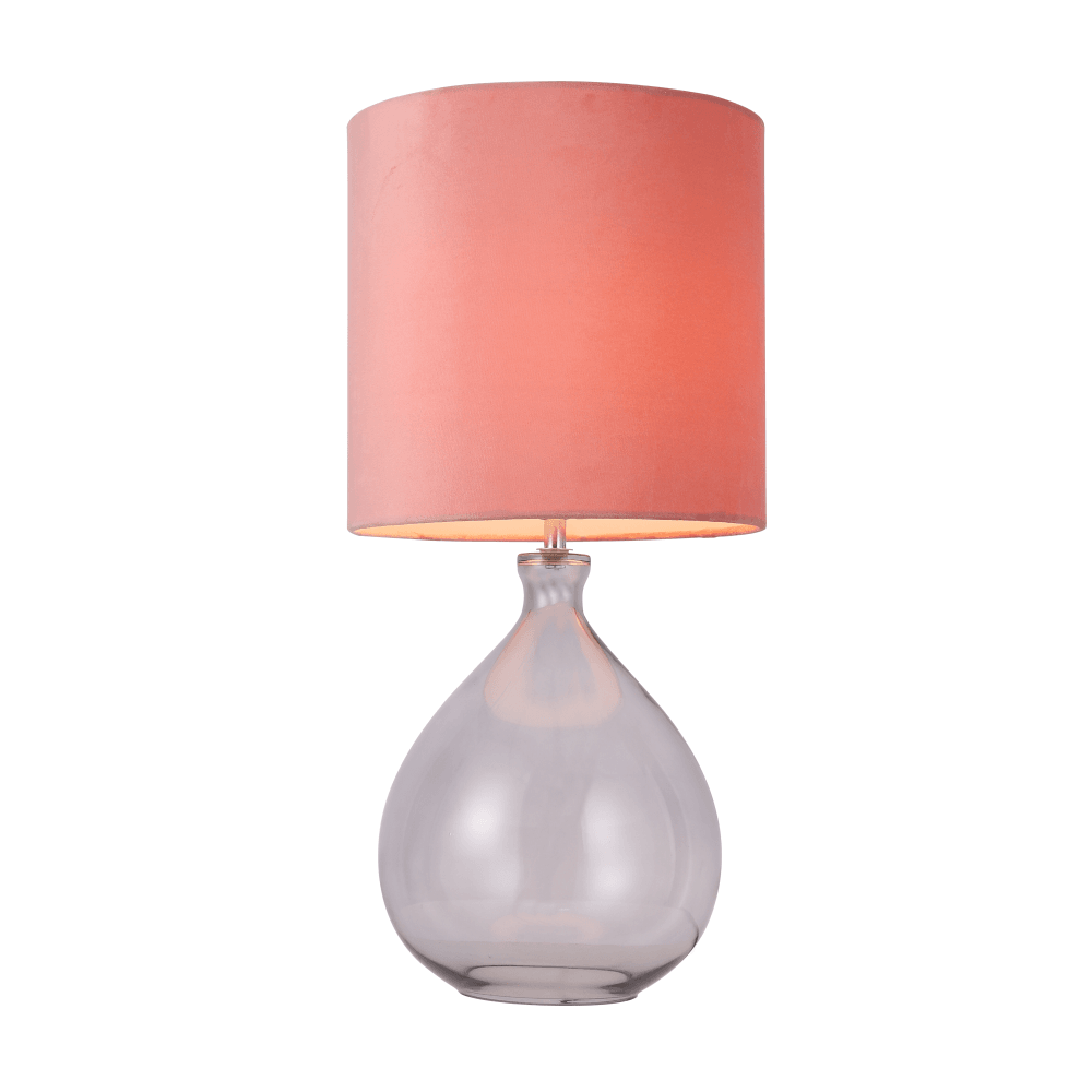 Lola Table Desk Lamp Glass Base - Grey / Pink Fast shipping On sale