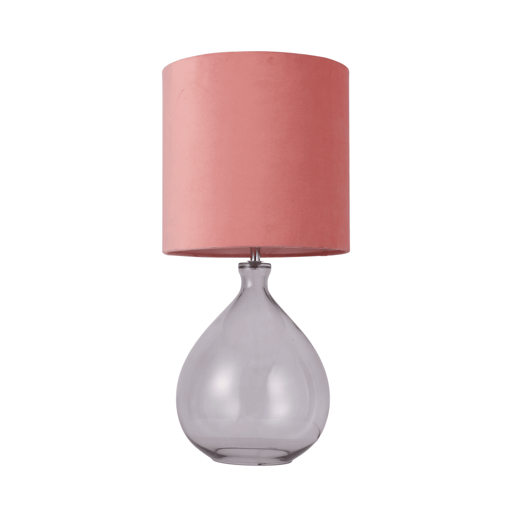 Lola Table Desk Lamp Glass Base - Grey / Pink Fast shipping On sale