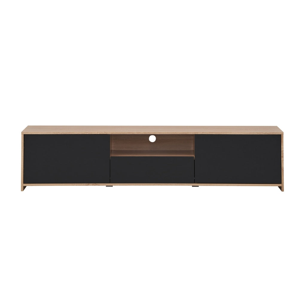 Londyn TV Stand Entertainment Unit W/ 2-Doors 1-Drawer - Oak/Black Fast shipping On sale
