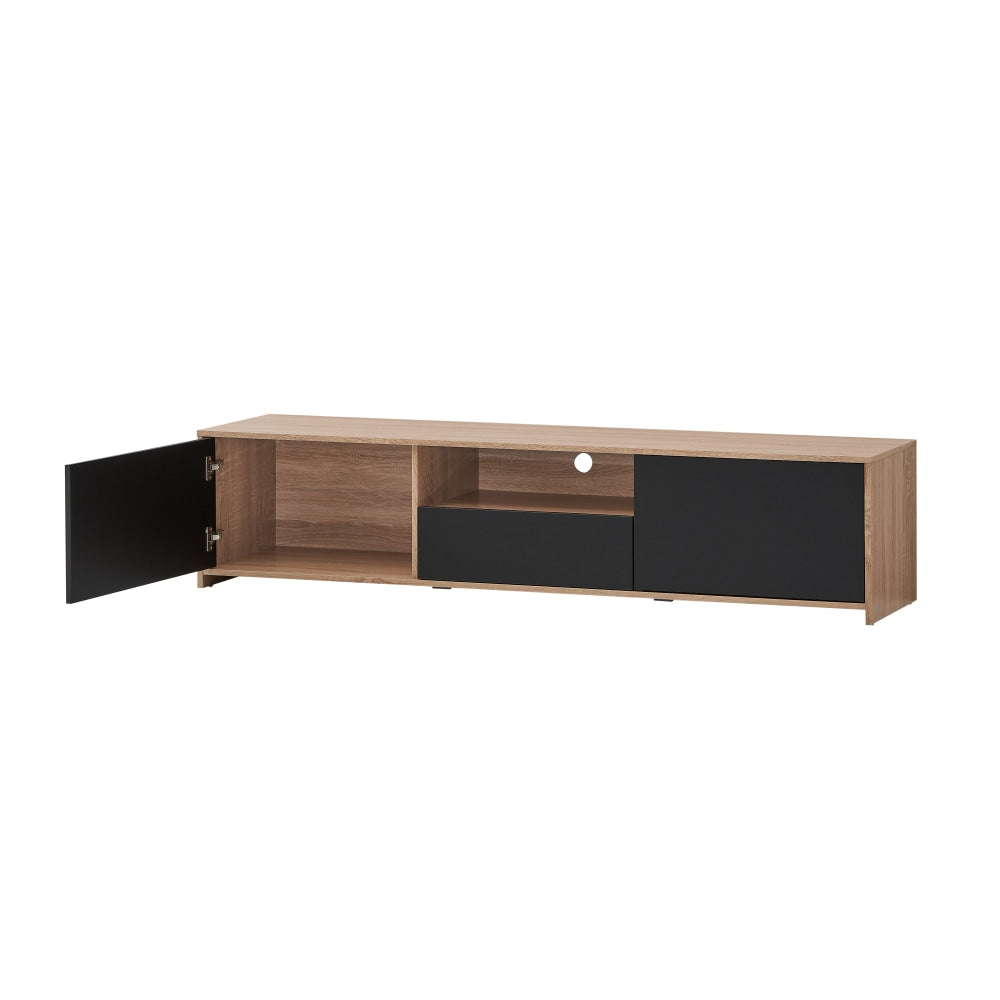 Londyn TV Stand Entertainment Unit W/ 2-Doors 1-Drawer - Oak/Black Fast shipping On sale