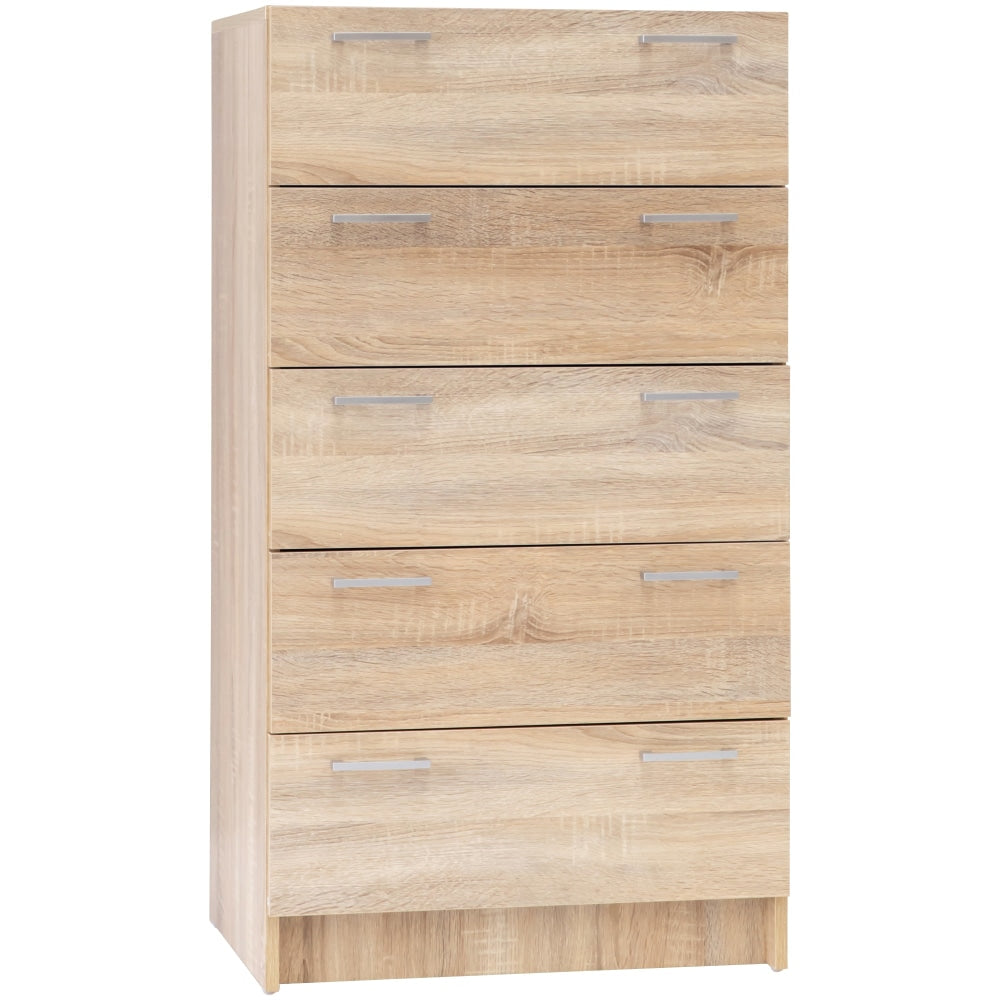 Lorenzo Chest of 5-Drawer Tallboy Storage Cabinet - Light Sonoma Oak Of Drawers Fast shipping On sale