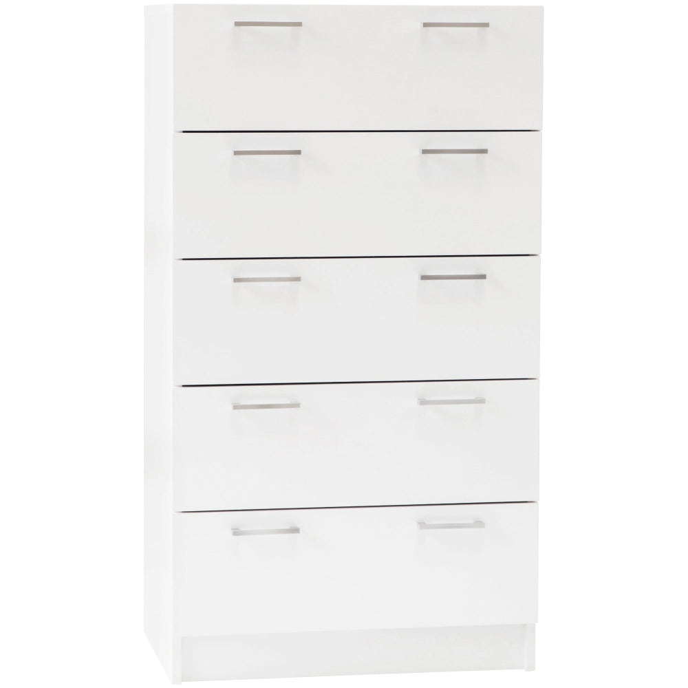 Lorenzo Chest of 5-Drawer Tallboy Storage Cabinet - White Of Drawers Fast shipping On sale